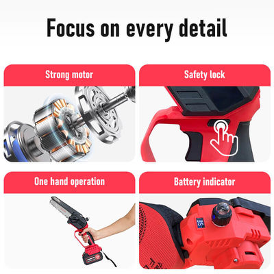 8 Inch Lithium Battery-powered Chain Saw Portable Wireless Hand Battery Powered Rechargeable Mini Cordless Chainsaw