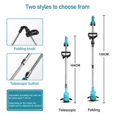 Portable Grass Cutter Electric Brush Cutter Battery Operated Lightweight Weed Cutter