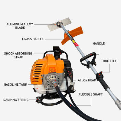 42.7CC 10000 rpm Backpack Gasoline Brush Cutter with 1200ml Fuel Tank for Efficient Grass Trimming