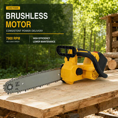 42V Lithium Battery Chainsaw 12 Inch Cordless Electric Chainsaw for Wood Cutting Garden Tree Pruning